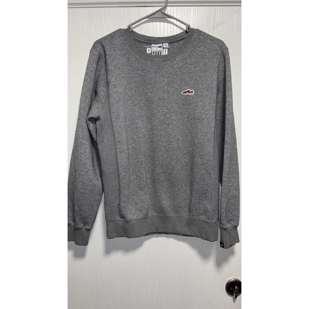 PUMA Wardrobe Essentials Suede Crew Neck Sweatshirt Mens Grey Small